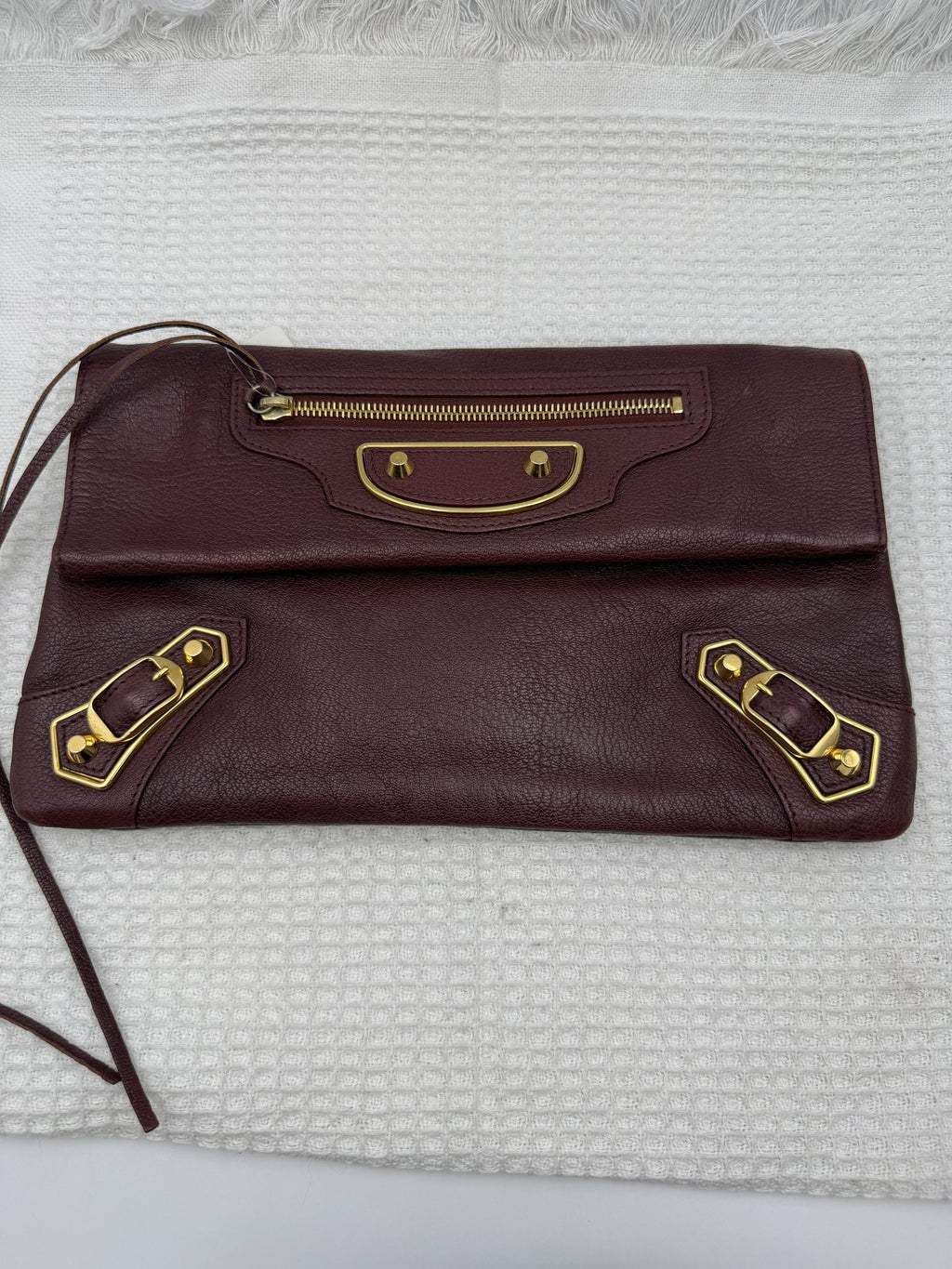 balenciaga giant envelope clutch burgundy leather stock no 0143012