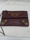 balenciaga giant envelope clutch burgundy leather stock no 0143012