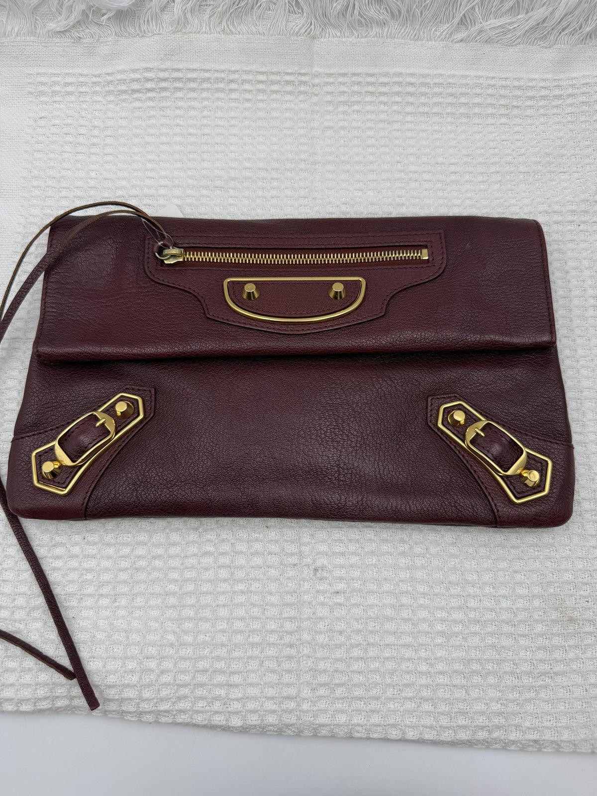 balenciaga giant envelope clutch burgundy leather stock no 0143012