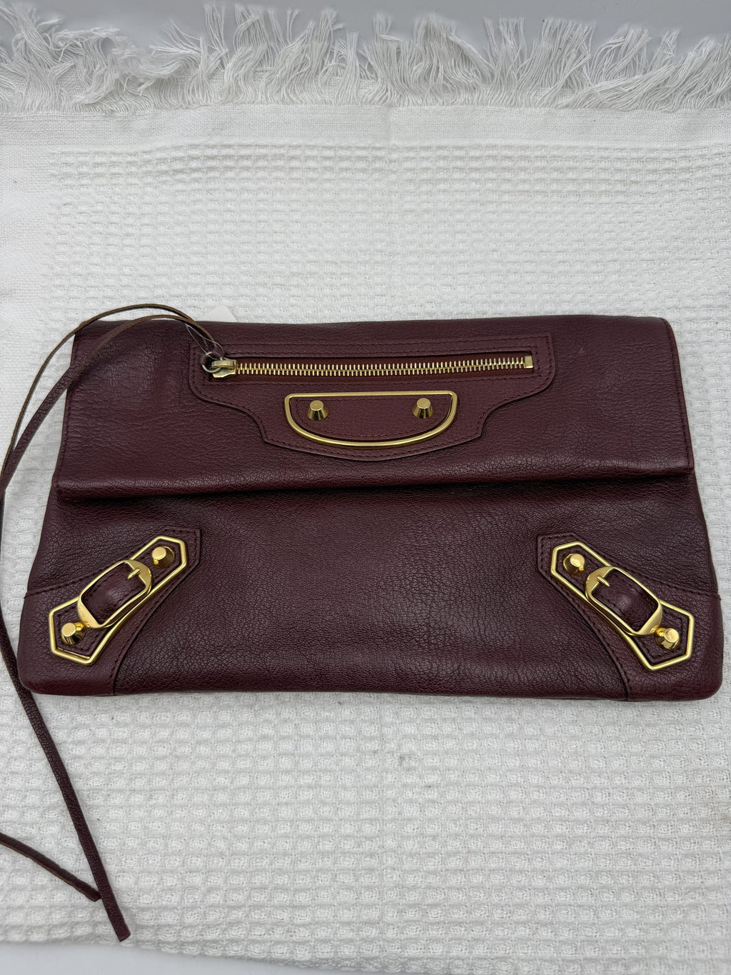 balenciaga giant envelope clutch burgundy leather stock no 0143012
