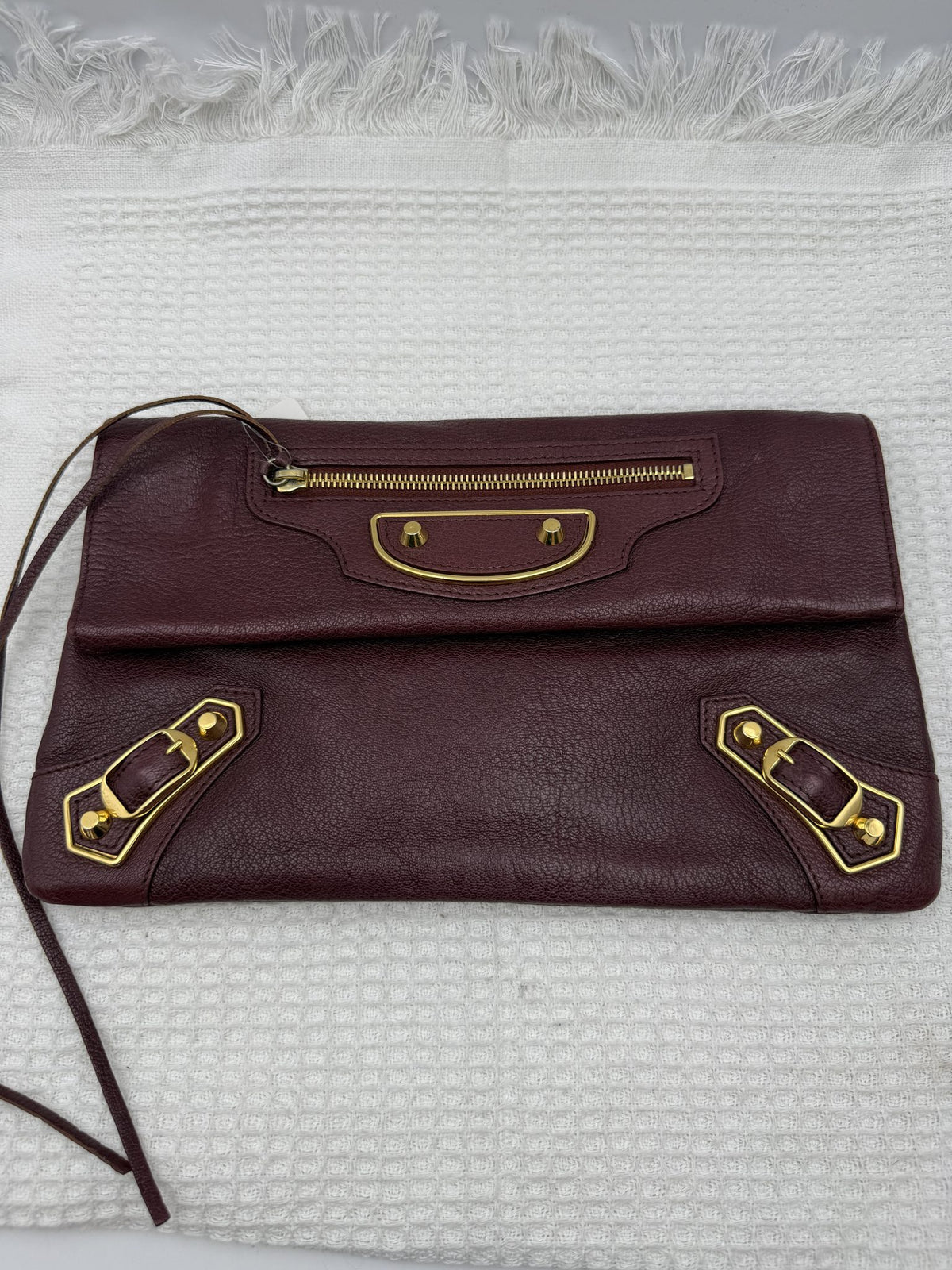 balenciaga giant envelope clutch burgundy leather stock no 0143012