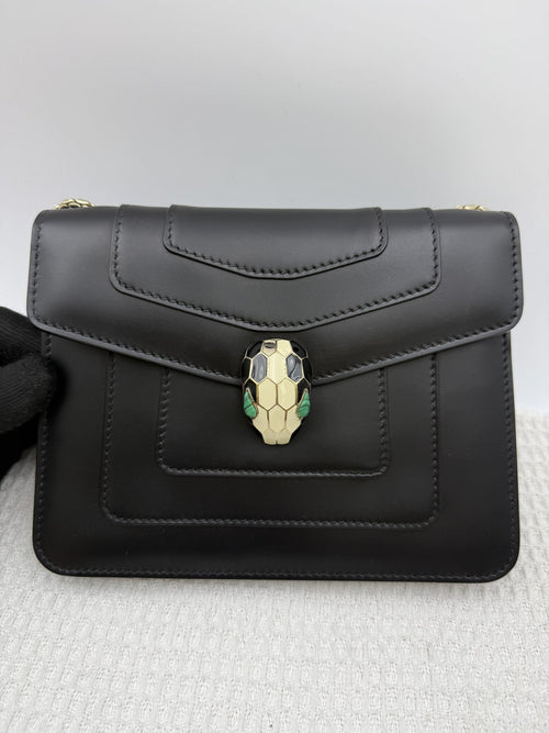 bvlgari serpenti forever black leather stock no 0259006