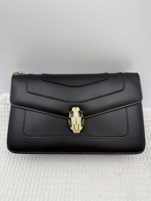 bvlgari serpenti forever black leather stock no 0259009