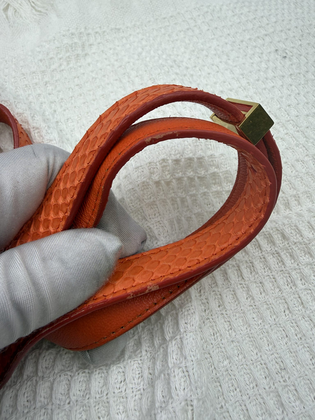 celine classic box orange python and leather stock no 1125087