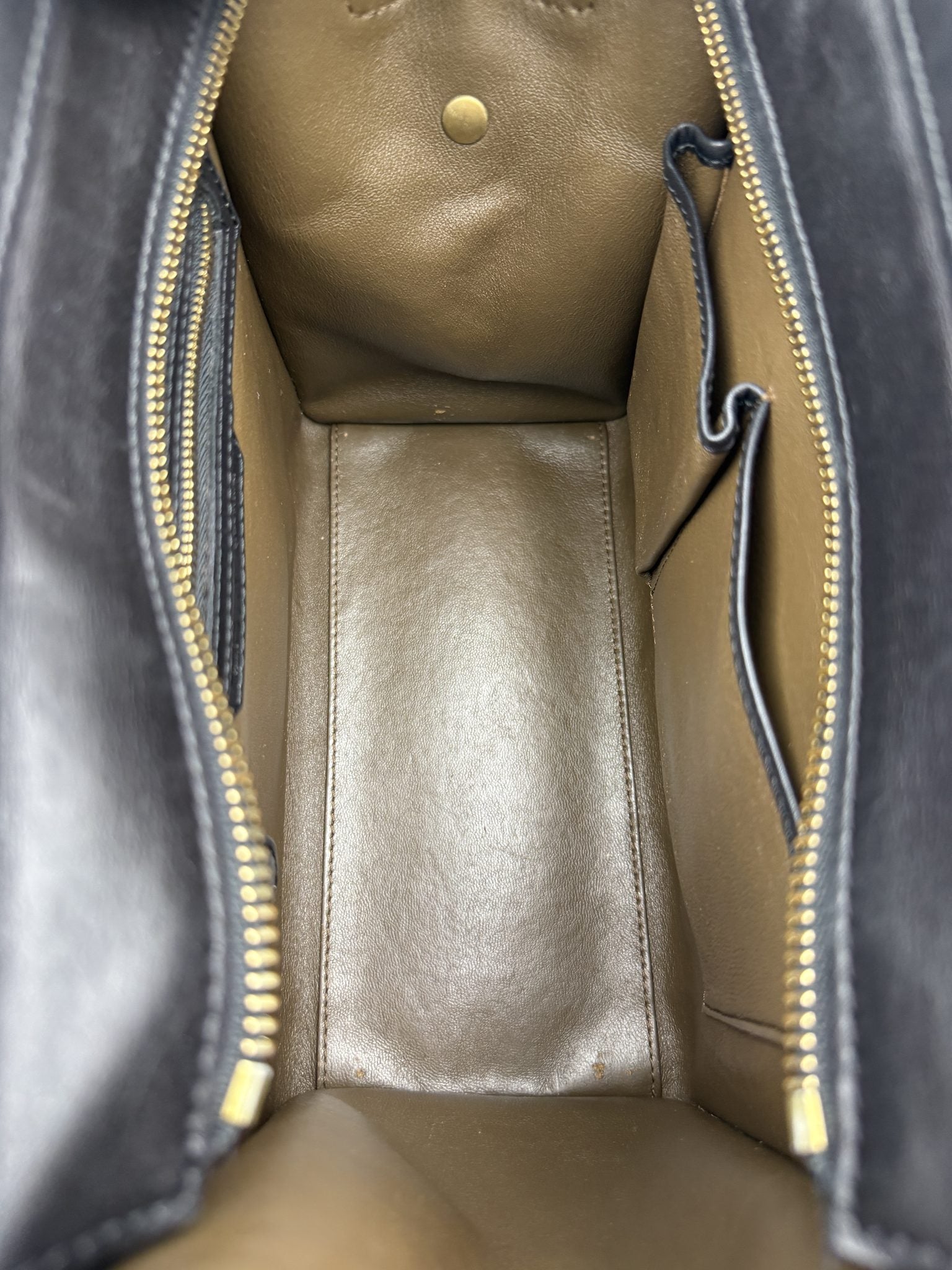 celine micro luggage tote blue black and taupe leather and suede stock no 0073209