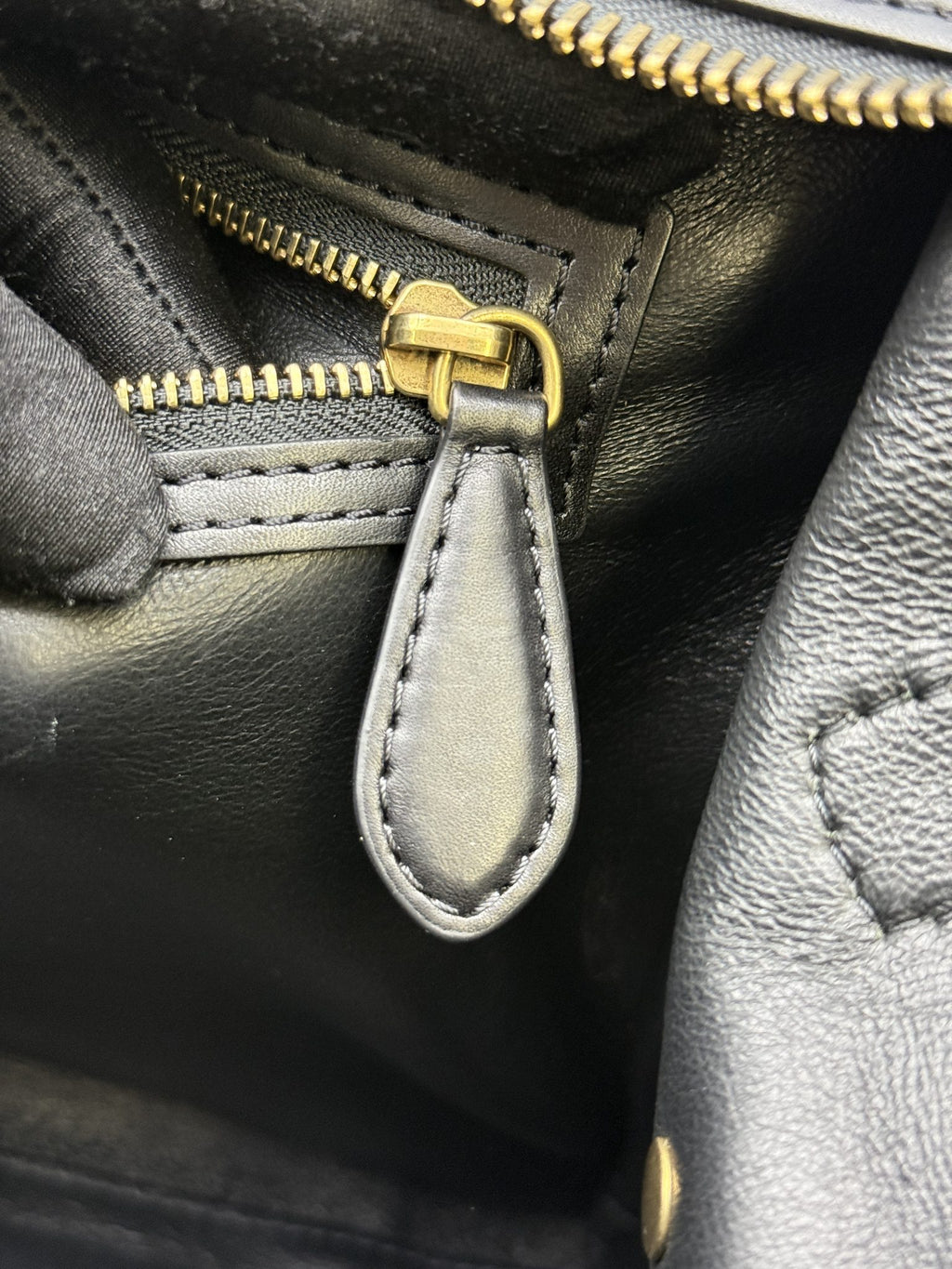 celine mini luggage tote black and cream leather stock no 0073207