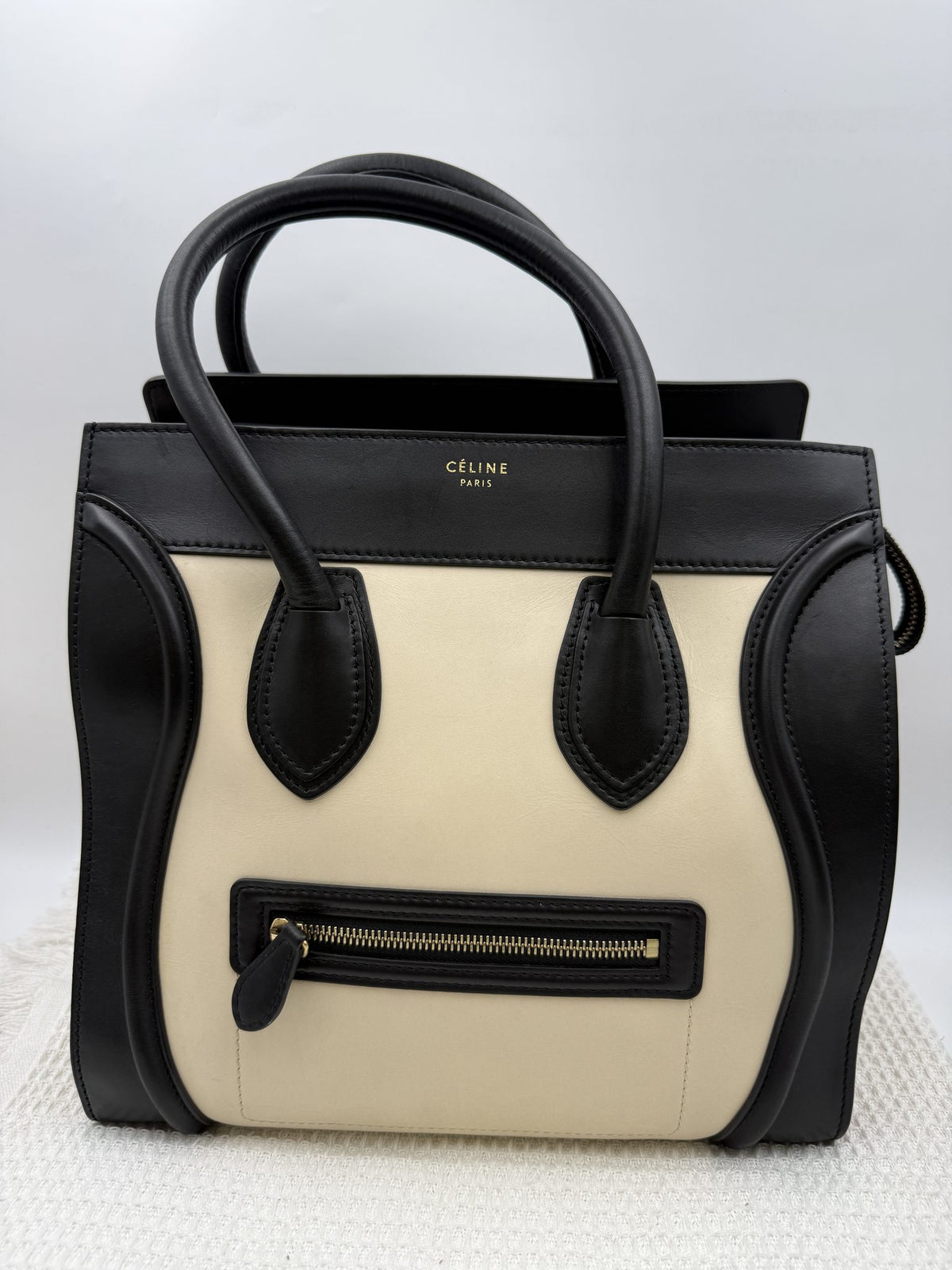 Celine Mini Luggage Tote – Black and Cream Leather