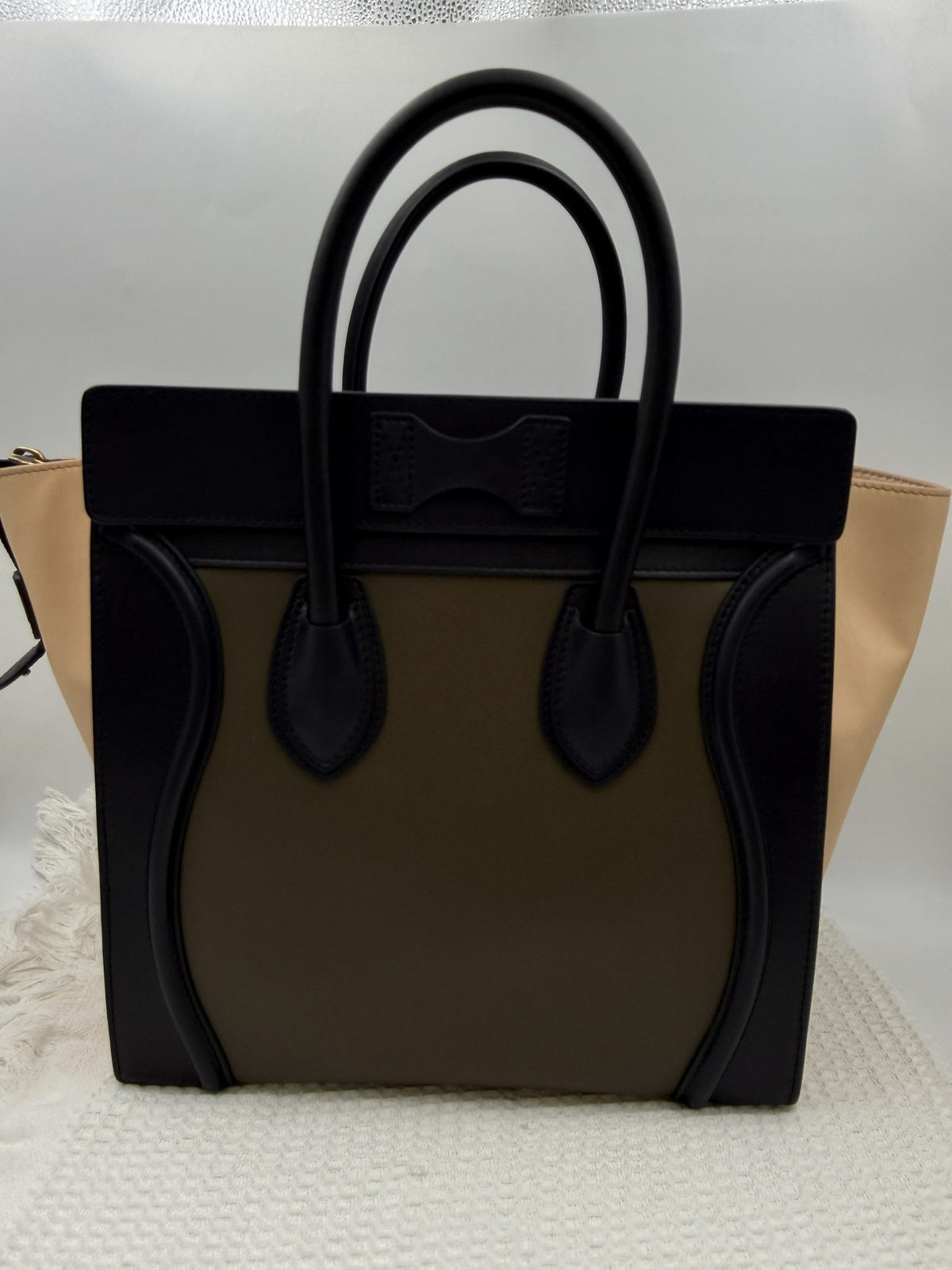 celine cabas phantom navy and black leather stock no 0271130