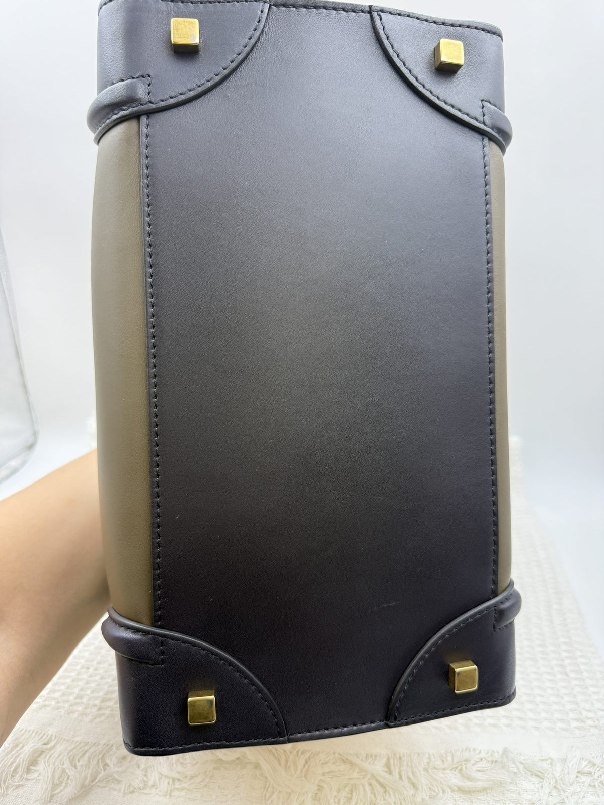 celine cabas phantom navy and black leather stock no 0271130