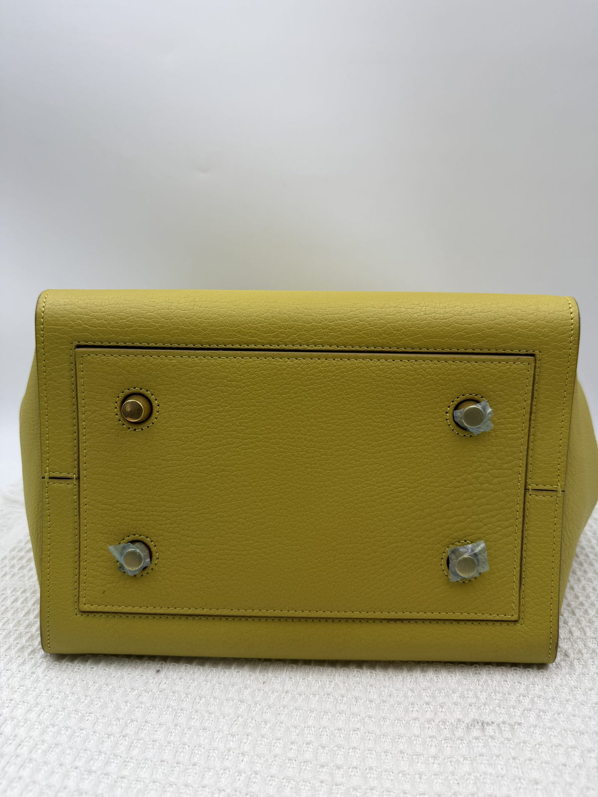 celine cabas phantom tote yellow pebbled leather stock no 0073179