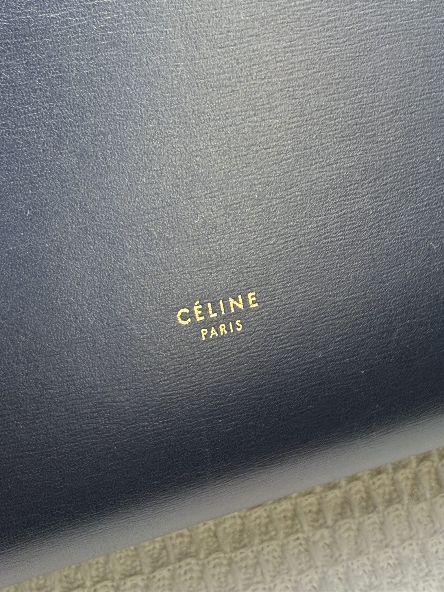 celine tie tote black with yellow lining leather and suede stock no 0073210