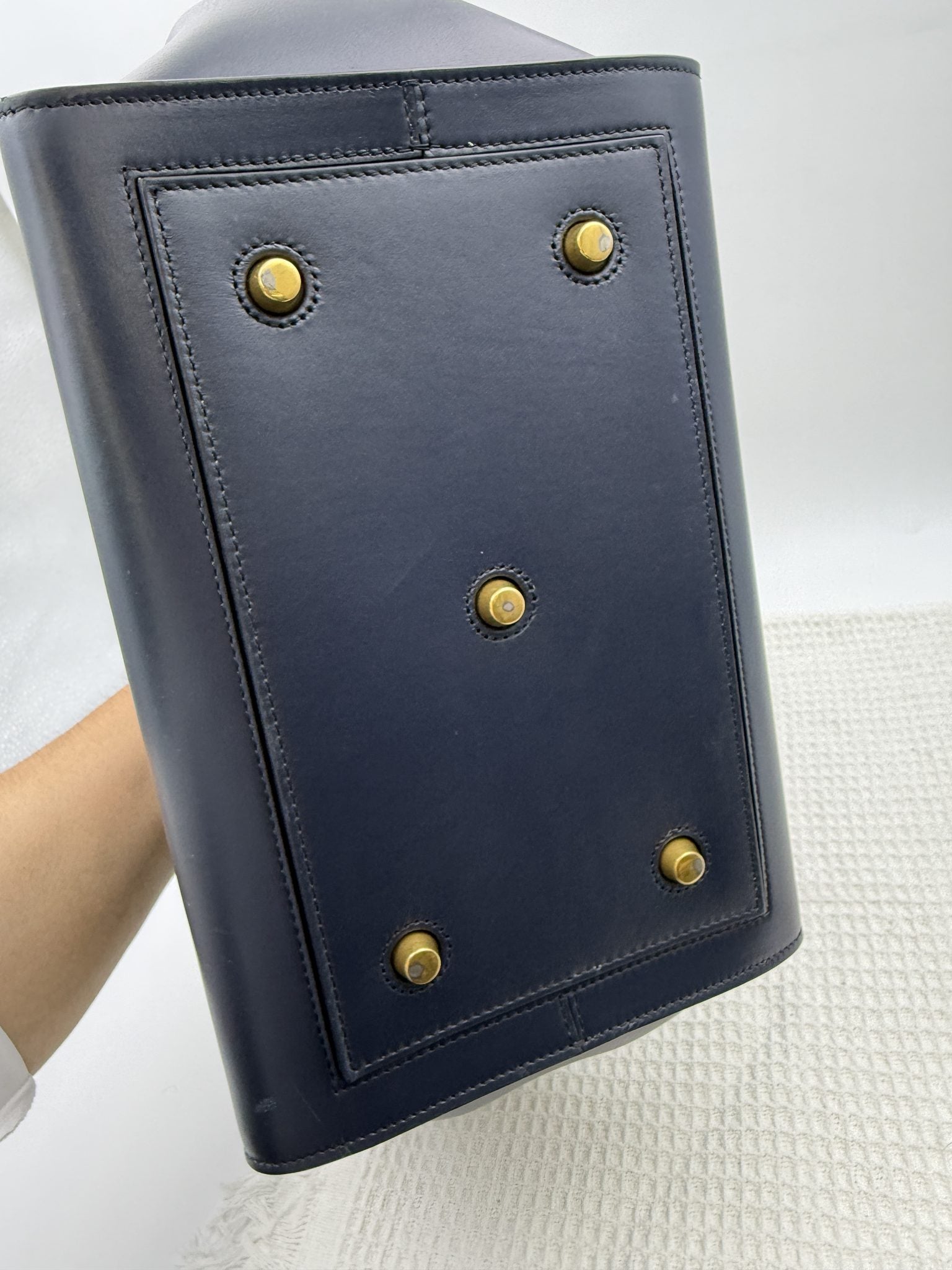 celine tie tote black with yellow lining leather and suede stock no 0073210