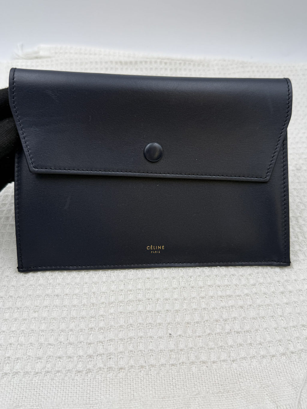 celine tie tote black with yellow lining leather and suede stock no 0073210
