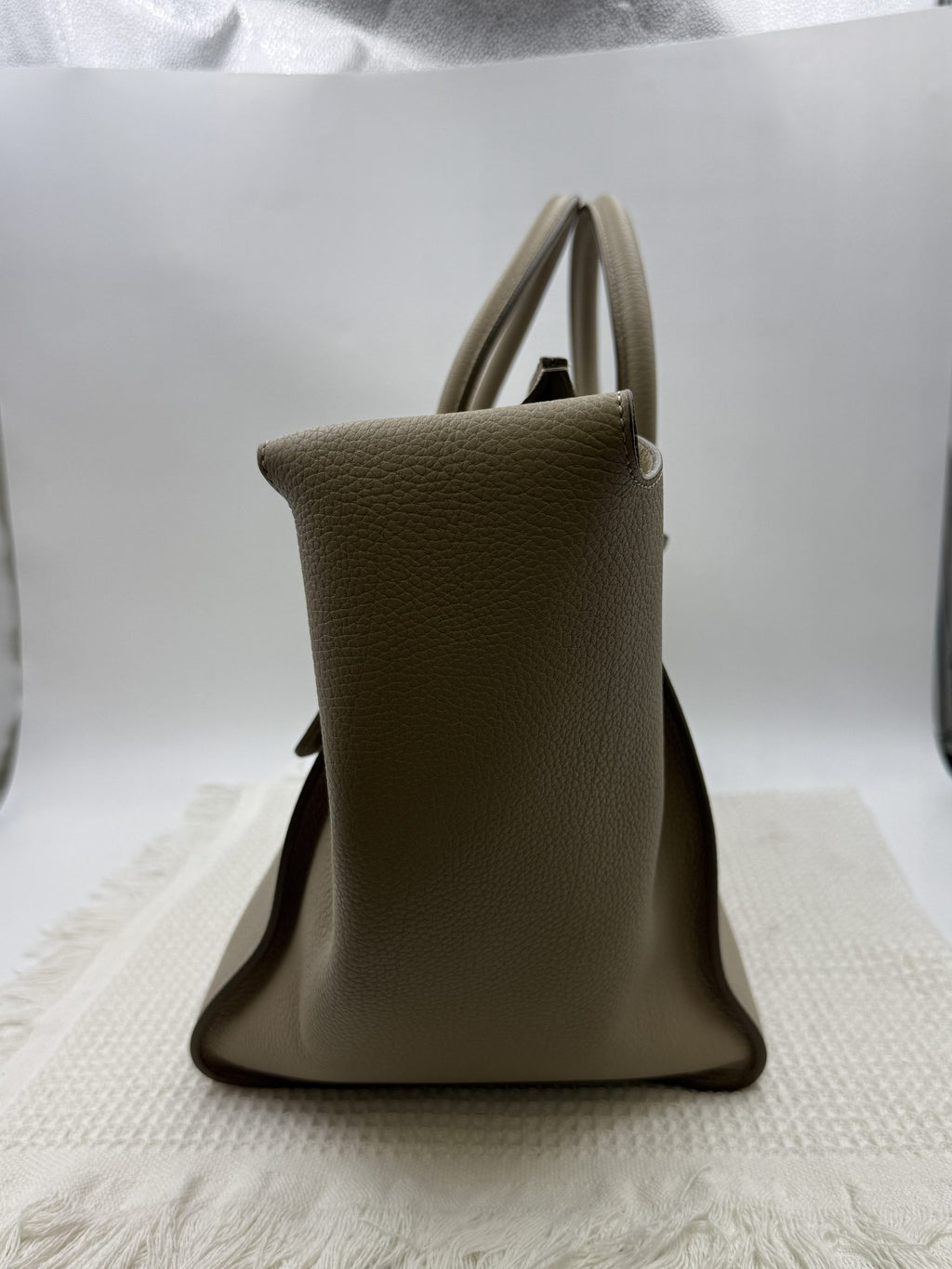celine tie tote taupe grained leather stock no 0073180