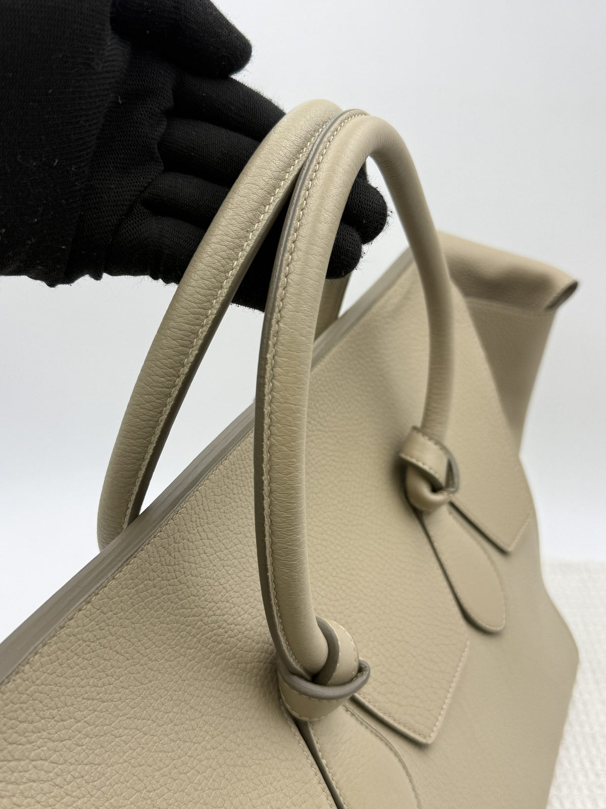 celine tie tote taupe grained leather stock no 0073180