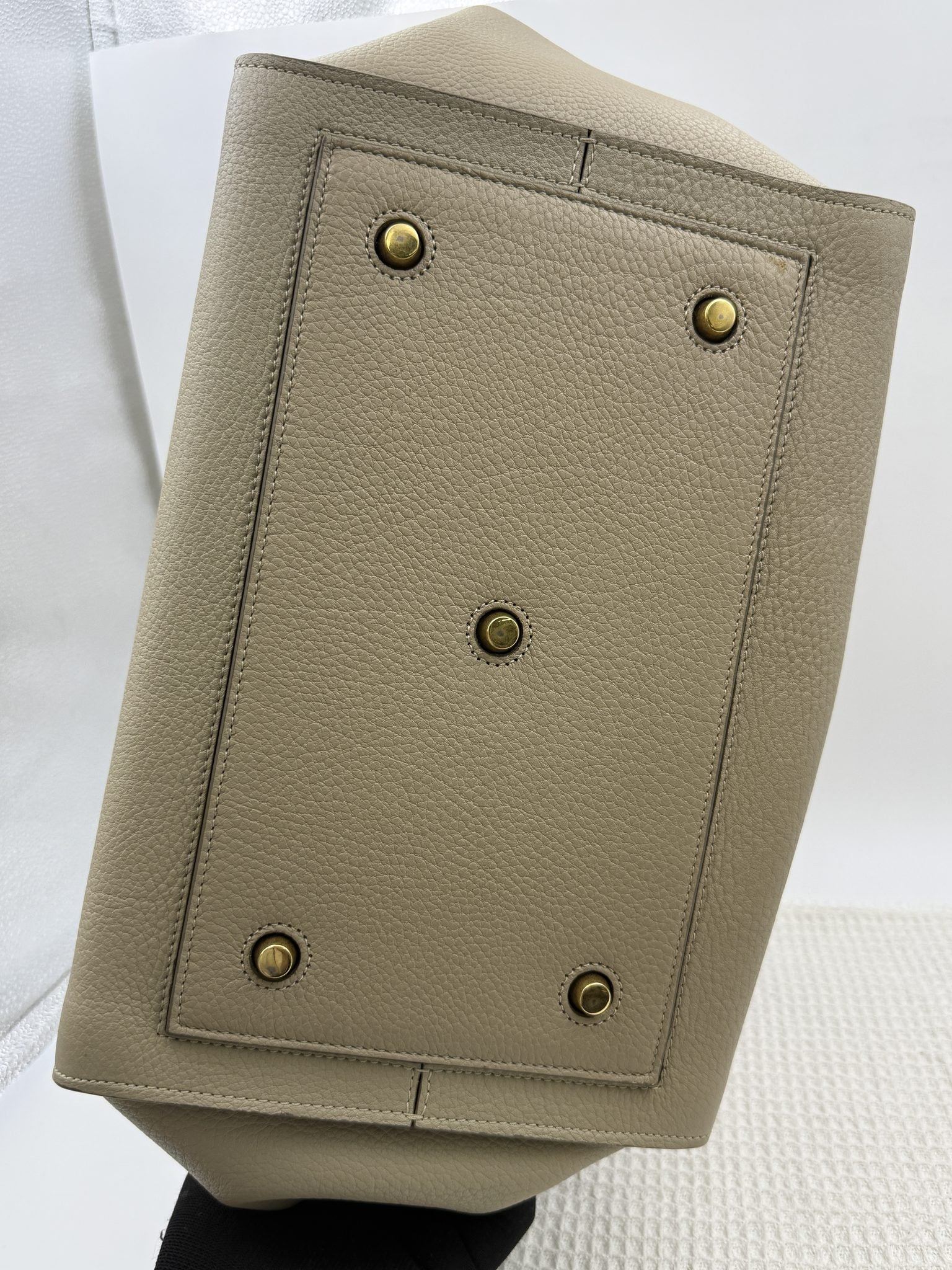 celine tie tote taupe grained leather stock no 0073180