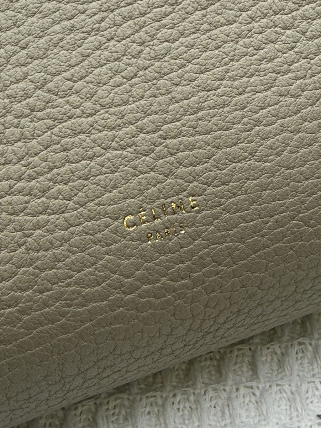 celine tie tote taupe grained leather stock no 0073180