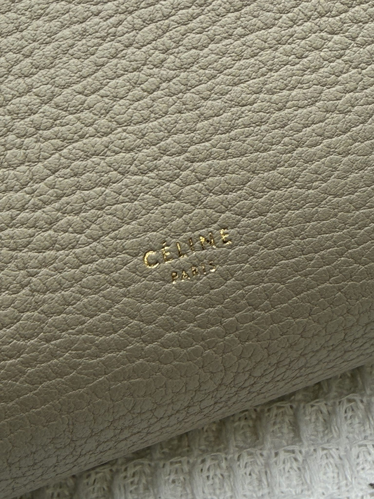 celine tie tote taupe grained leather stock no 0073180