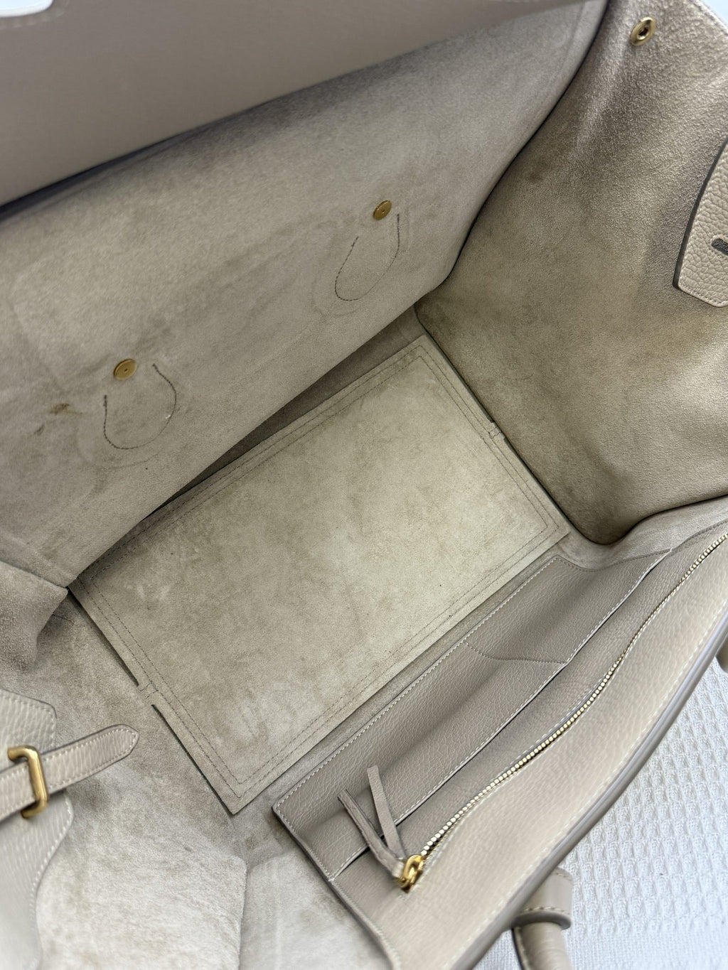 celine tie tote taupe grained leather stock no 0073180