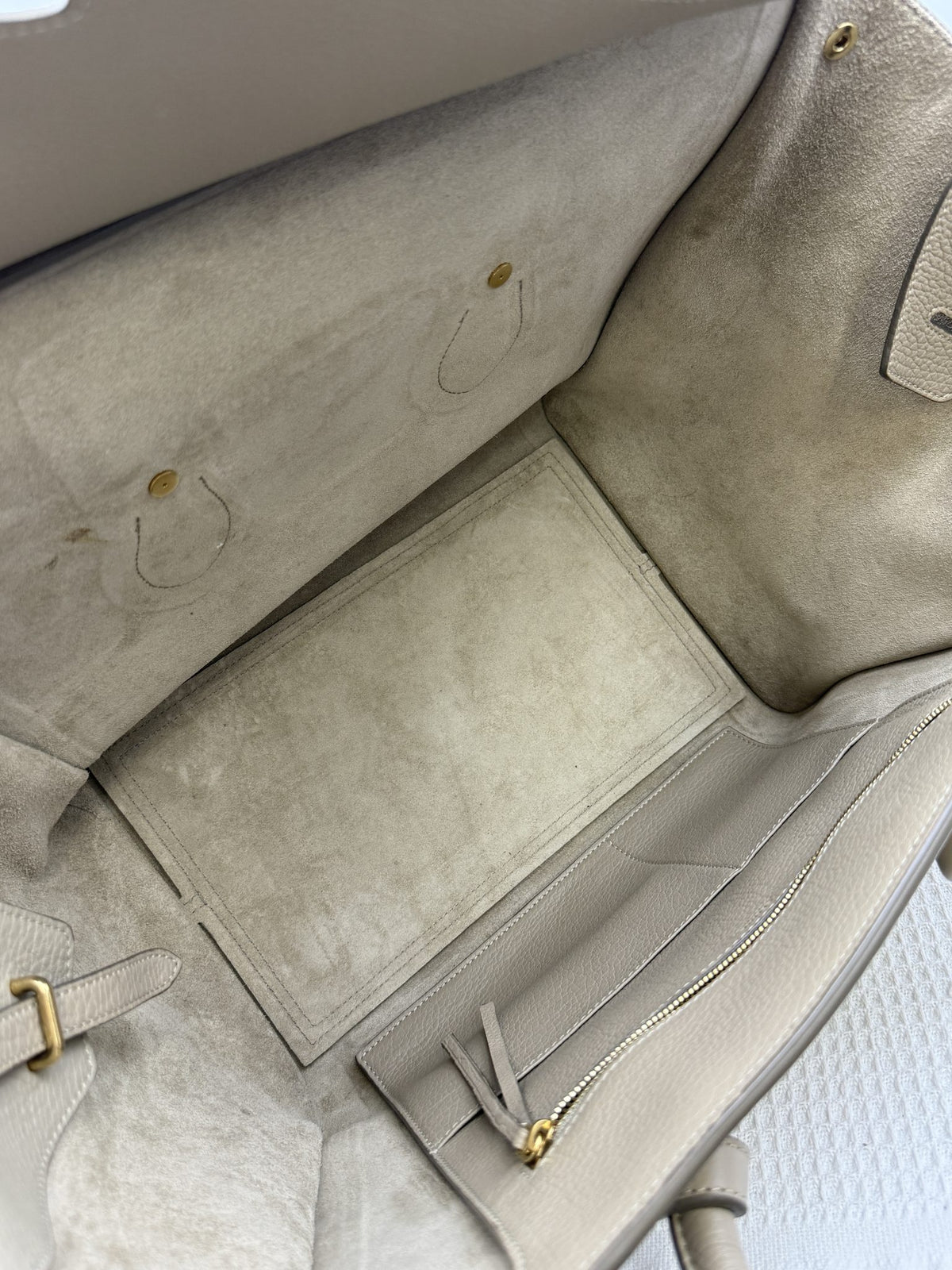 celine tie tote taupe grained leather stock no 0073180