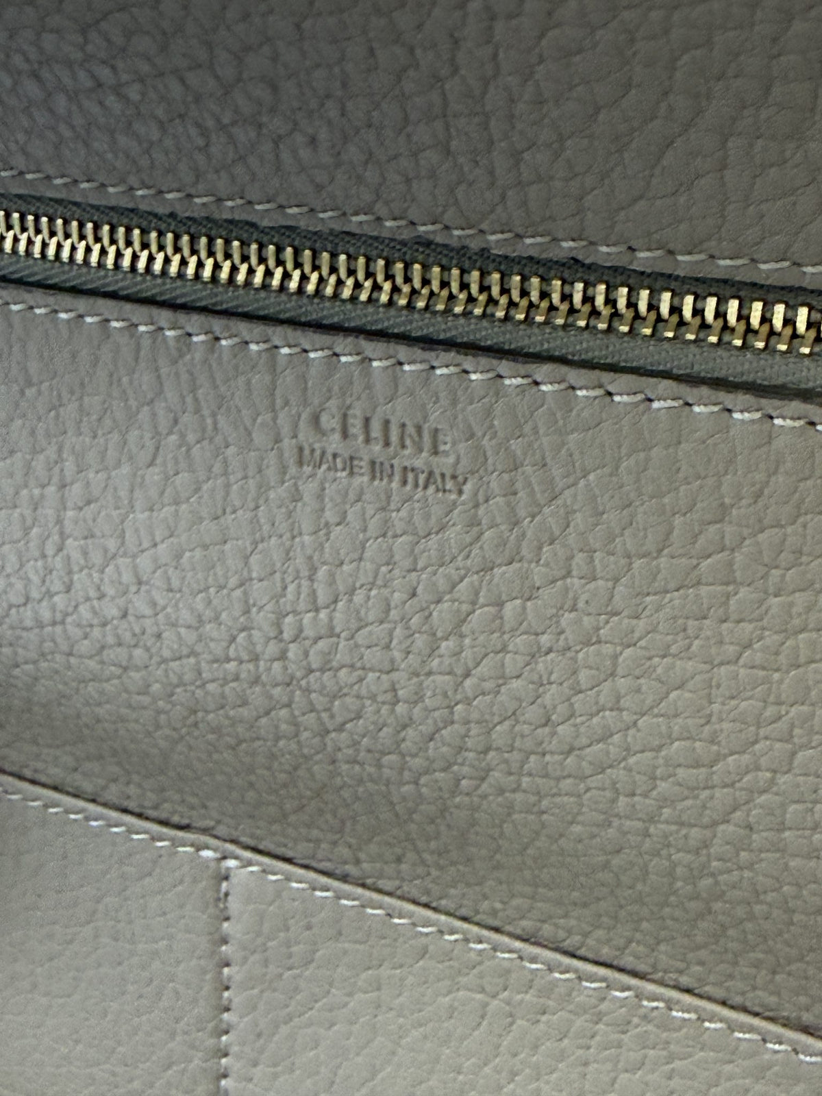 celine tie tote taupe grained leather stock no 0073180