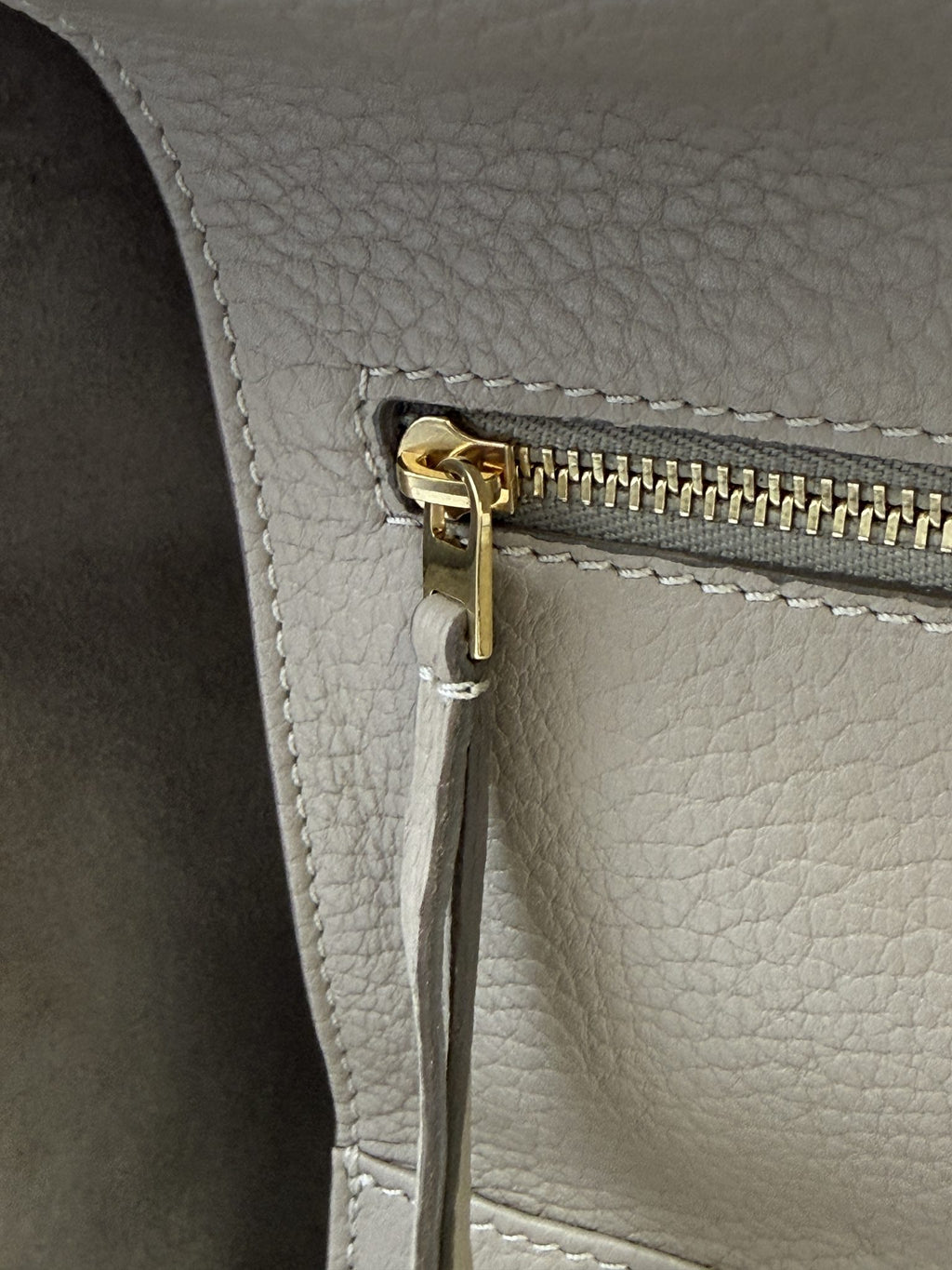 celine tie tote taupe grained leather stock no 0073180