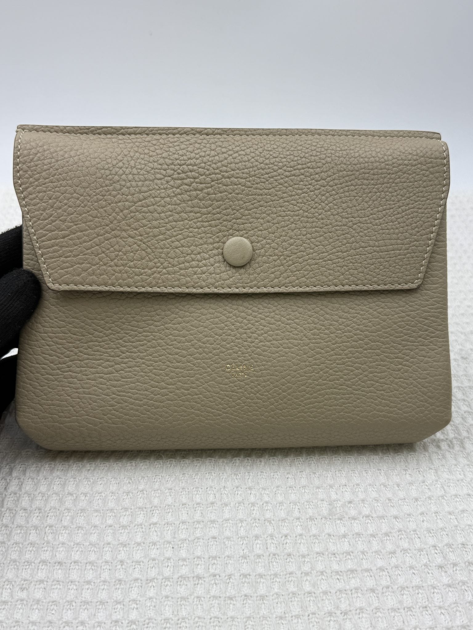celine tie tote taupe grained leather stock no 0073180