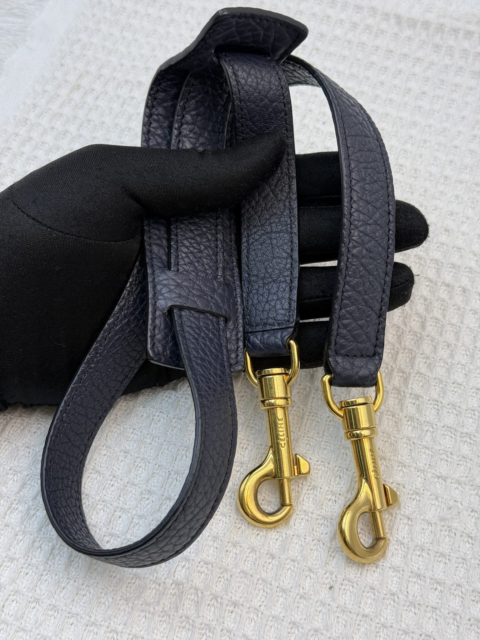 celine trapeze navy black and red leather and suede stock no 0073201
