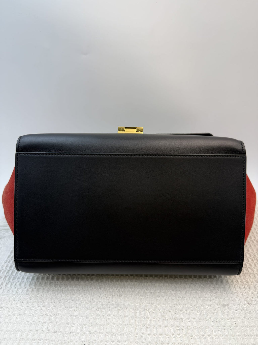 celine trapeze navy black and red leather and suede stock no 0073201