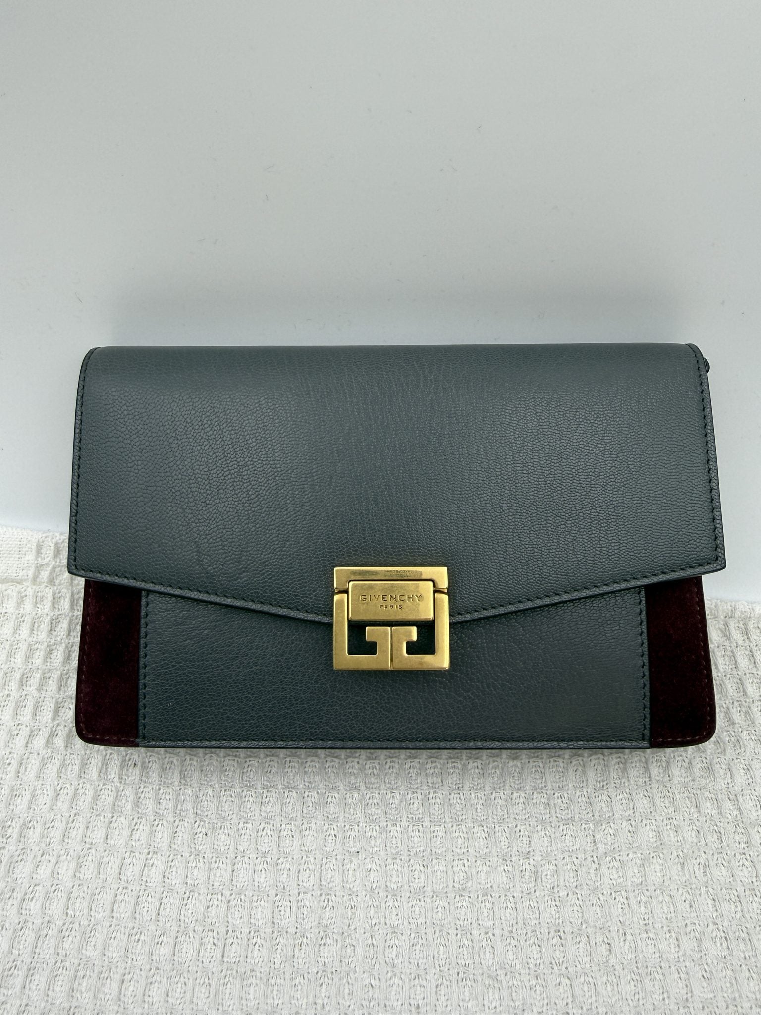 givenchy gv3 grey and burgundy leather and suede stock no 0144065