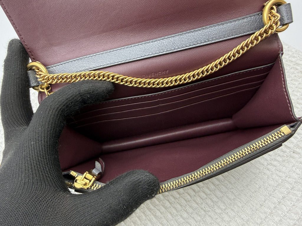 givenchy gv3 grey and burgundy leather and suede stock no 0144065