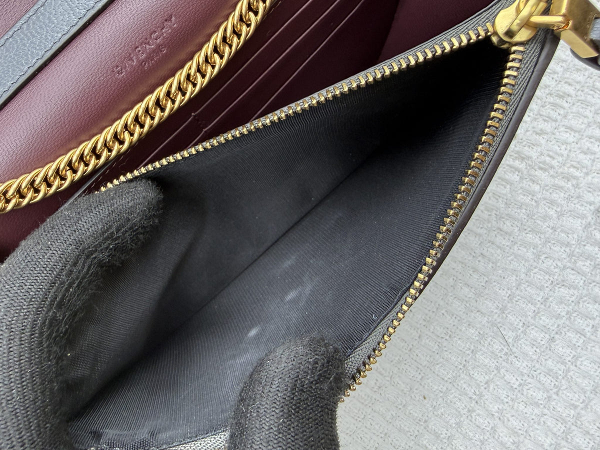 givenchy gv3 grey and burgundy leather and suede stock no 0144065