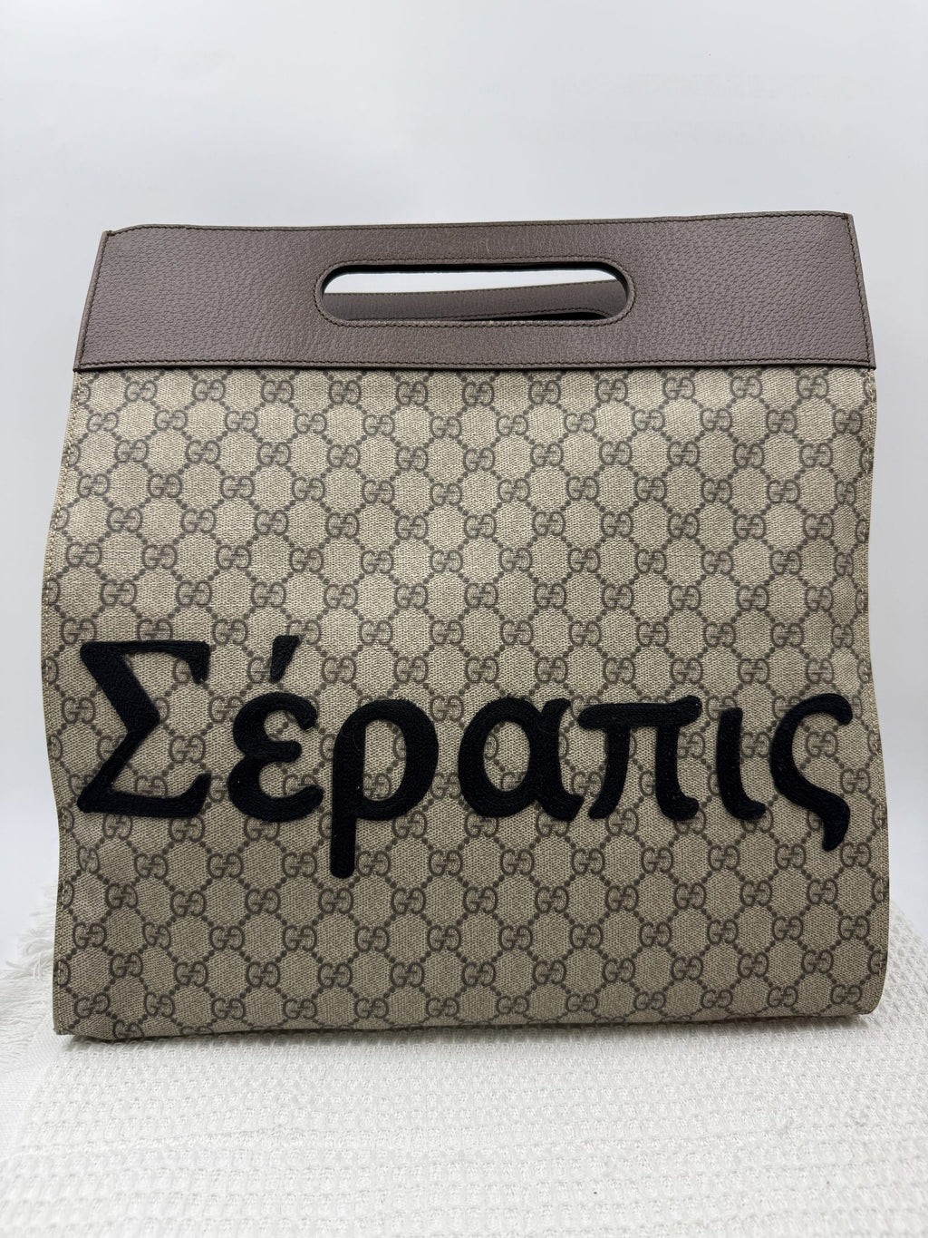gucci animalier gg supreme tote beige and brown gg supreme canvas and leather stock no 0073238