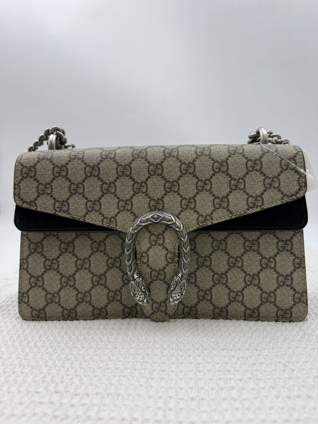 gucci dionysus gg supreme and black canvas and suede stock no 0073165