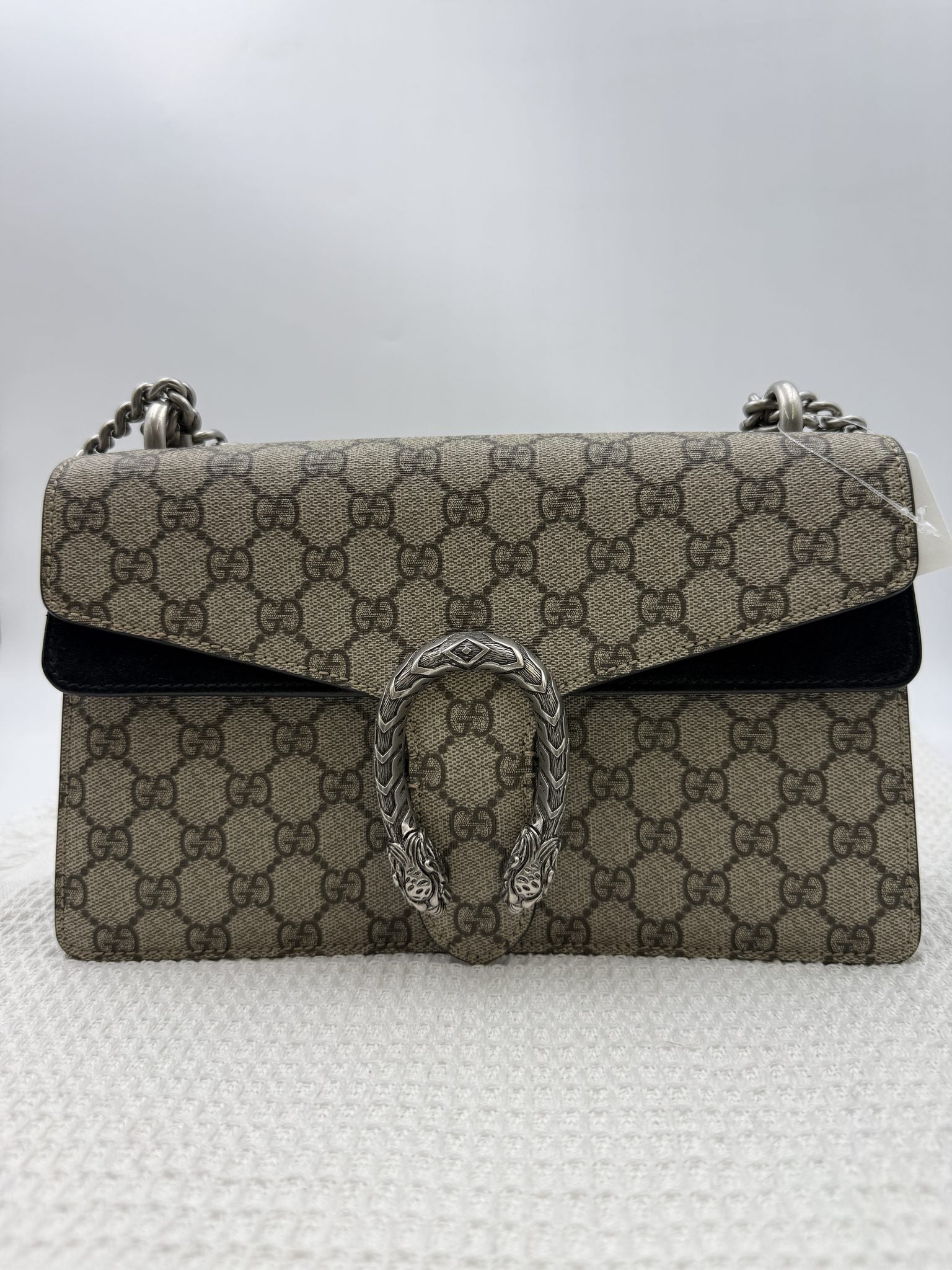gucci dionysus gg supreme and black canvas and suede stock no 0073165