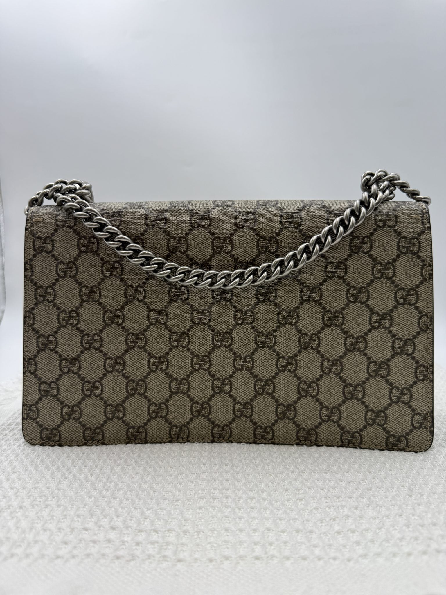 gucci dionysus gg supreme and black canvas and suede stock no 0073165