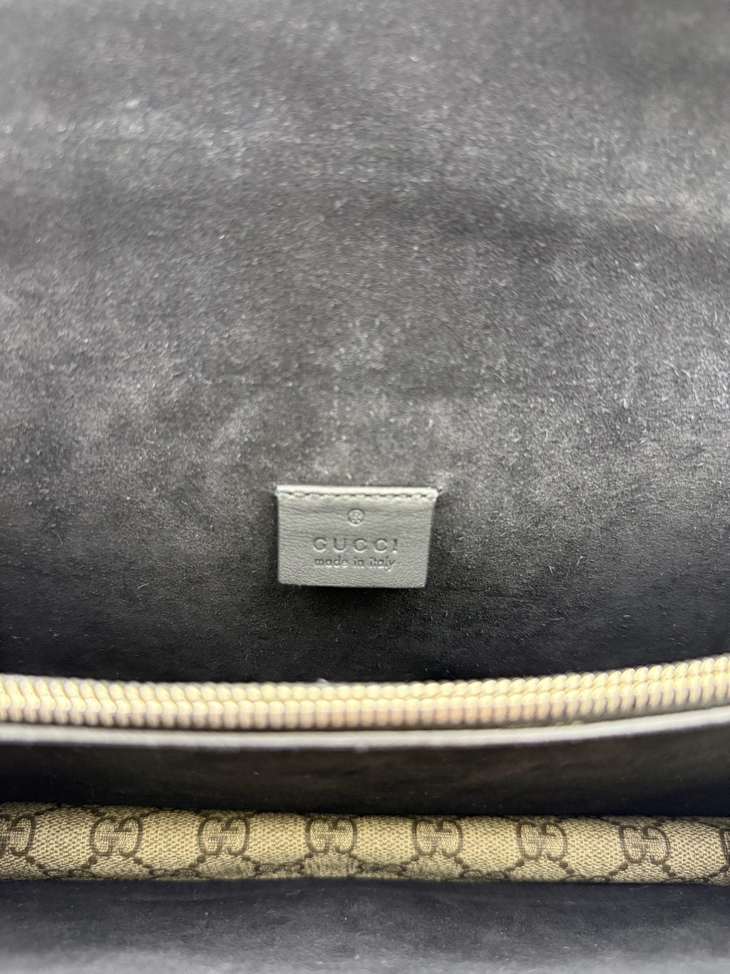 gucci dionysus gg supreme and black canvas and suede stock no 0073184