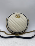 gucci marmont round mini white and navy leather stock no 0073133