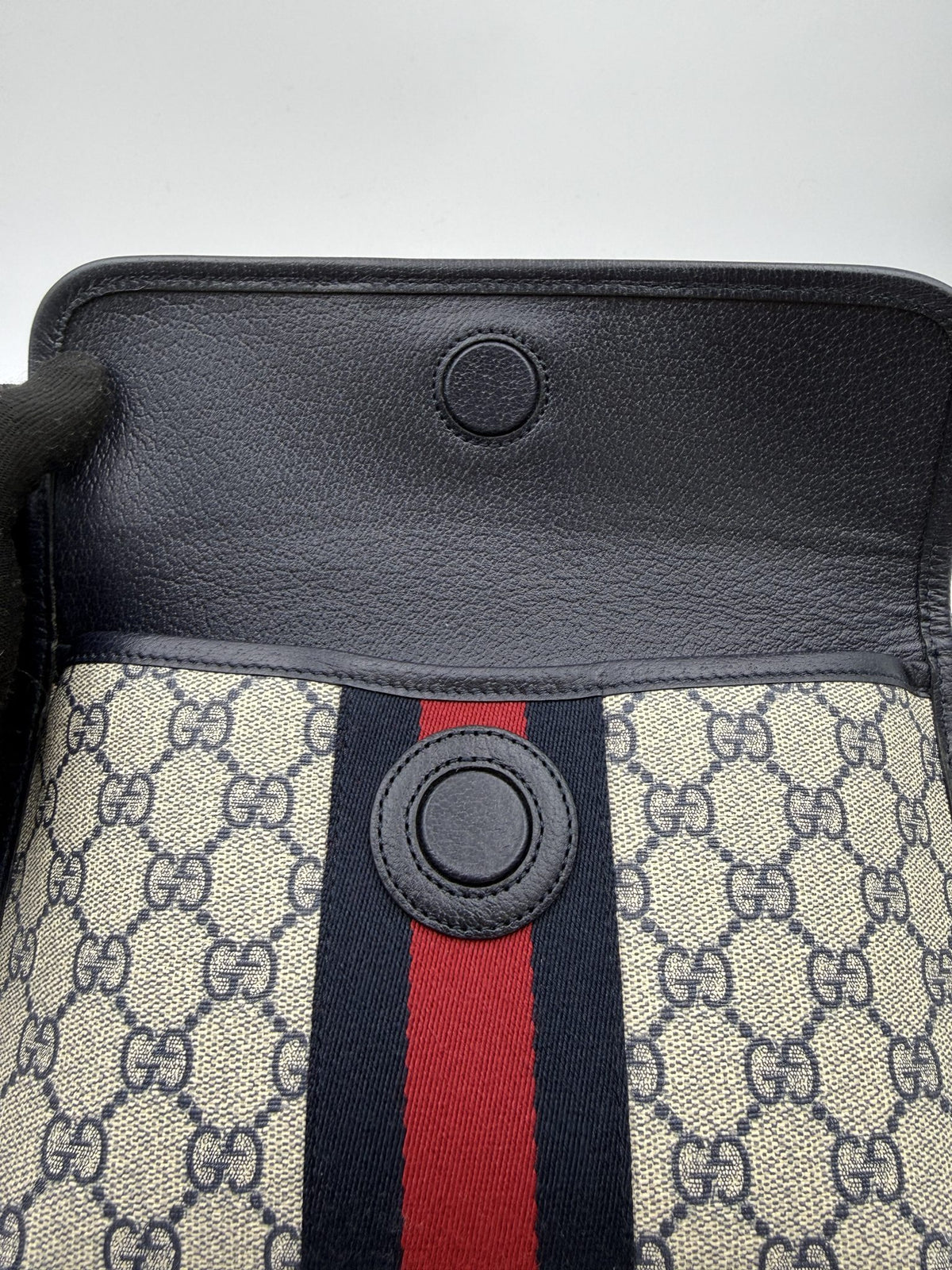 gucci ophidia gg supreme with web stripe coated canvas and leather stock no 0073245