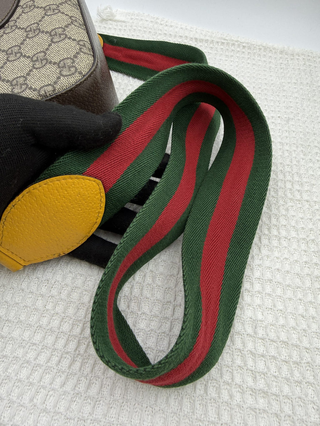 gucci ophidia gg supreme with web stripe coated canvas and leather stock no 0073173