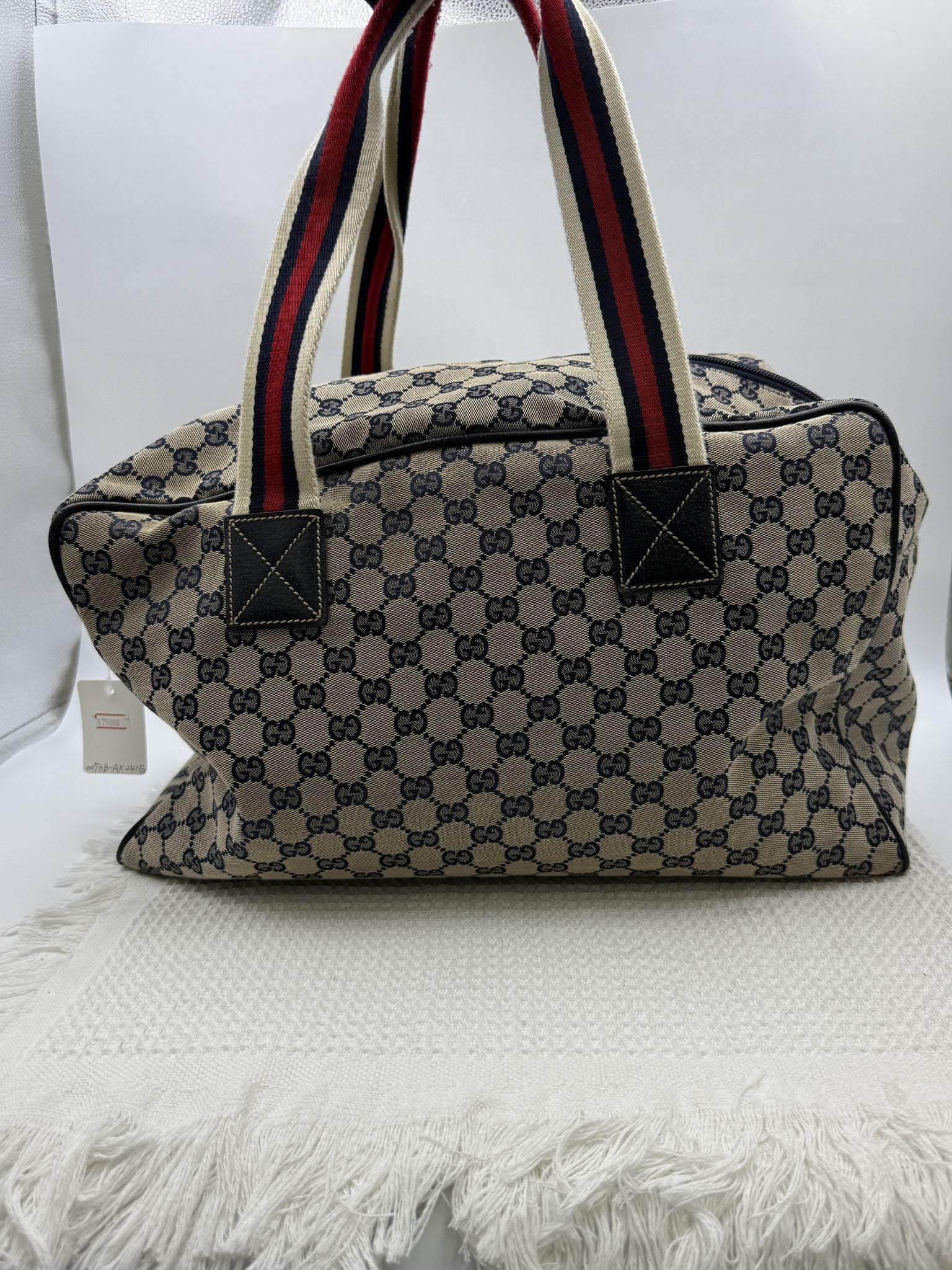 gucci web gg canvas tote beige and brown gg canvas and leather stock no 00732451