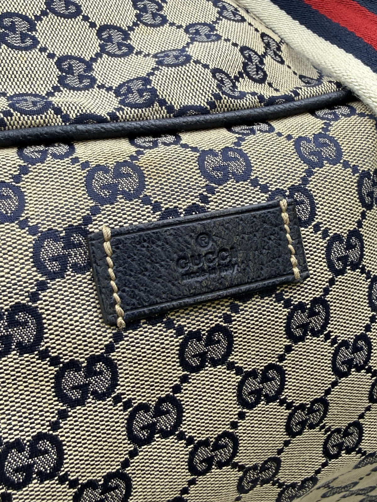 gucci web gg canvas tote beige and brown gg canvas and leather stock no 00732451