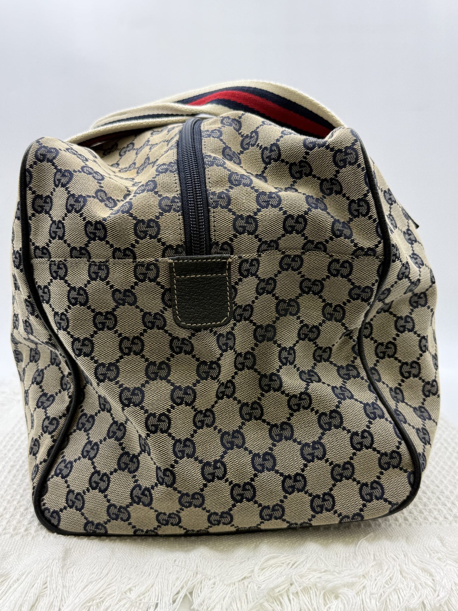 gucci web gg canvas tote beige and brown gg canvas and leather stock no 00732451