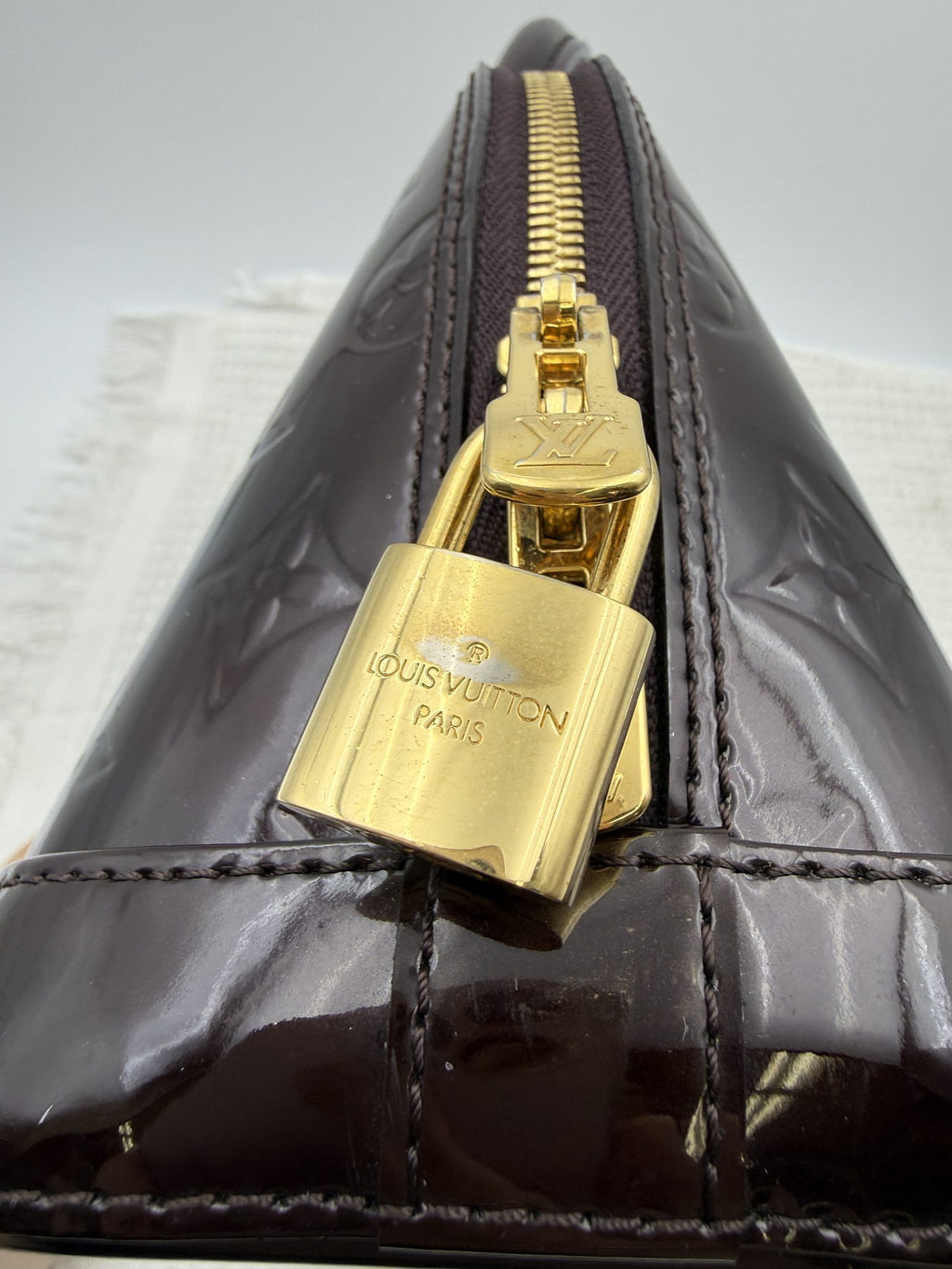 louis vuitton alma bb amarante monogram vernis leather stock no 0073178