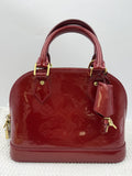 louis vuitton alma bb red monogram vernis leather stock no 0073191