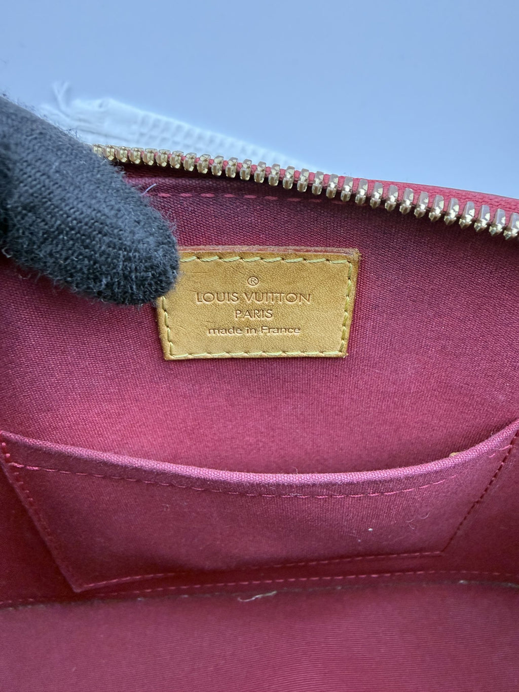 louis vuitton alma bb red monogram vernis leather stock no 0073191