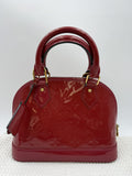 louis vuitton alma bb red monogram vernis leather stock no 0073192