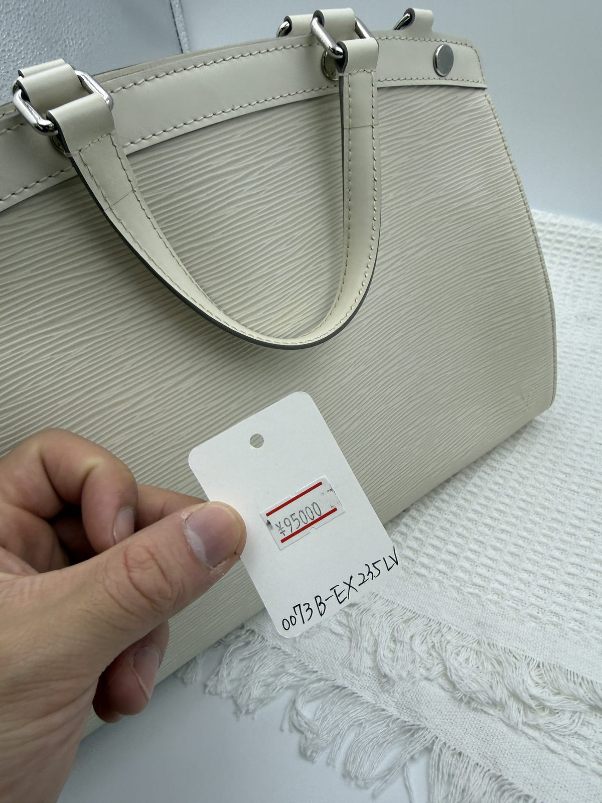 louis vuitton epi leather handbag ivory epi leather stock no 0073235