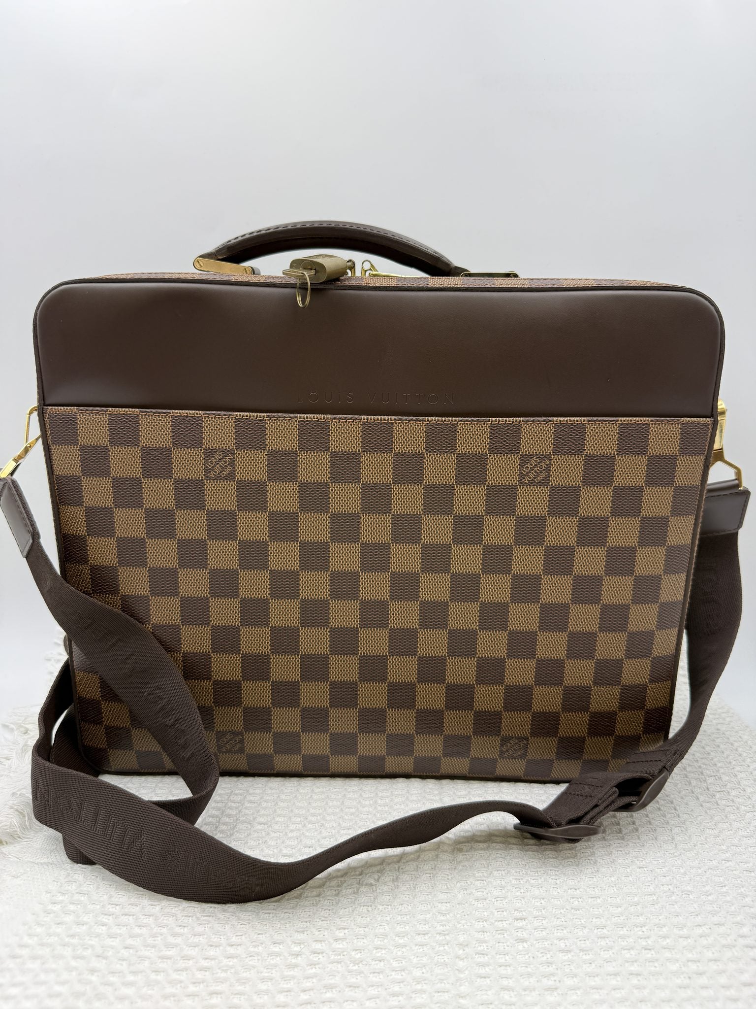 louis vuitton p gase 55 damier ebene coated canvas and leather stock no 0243007