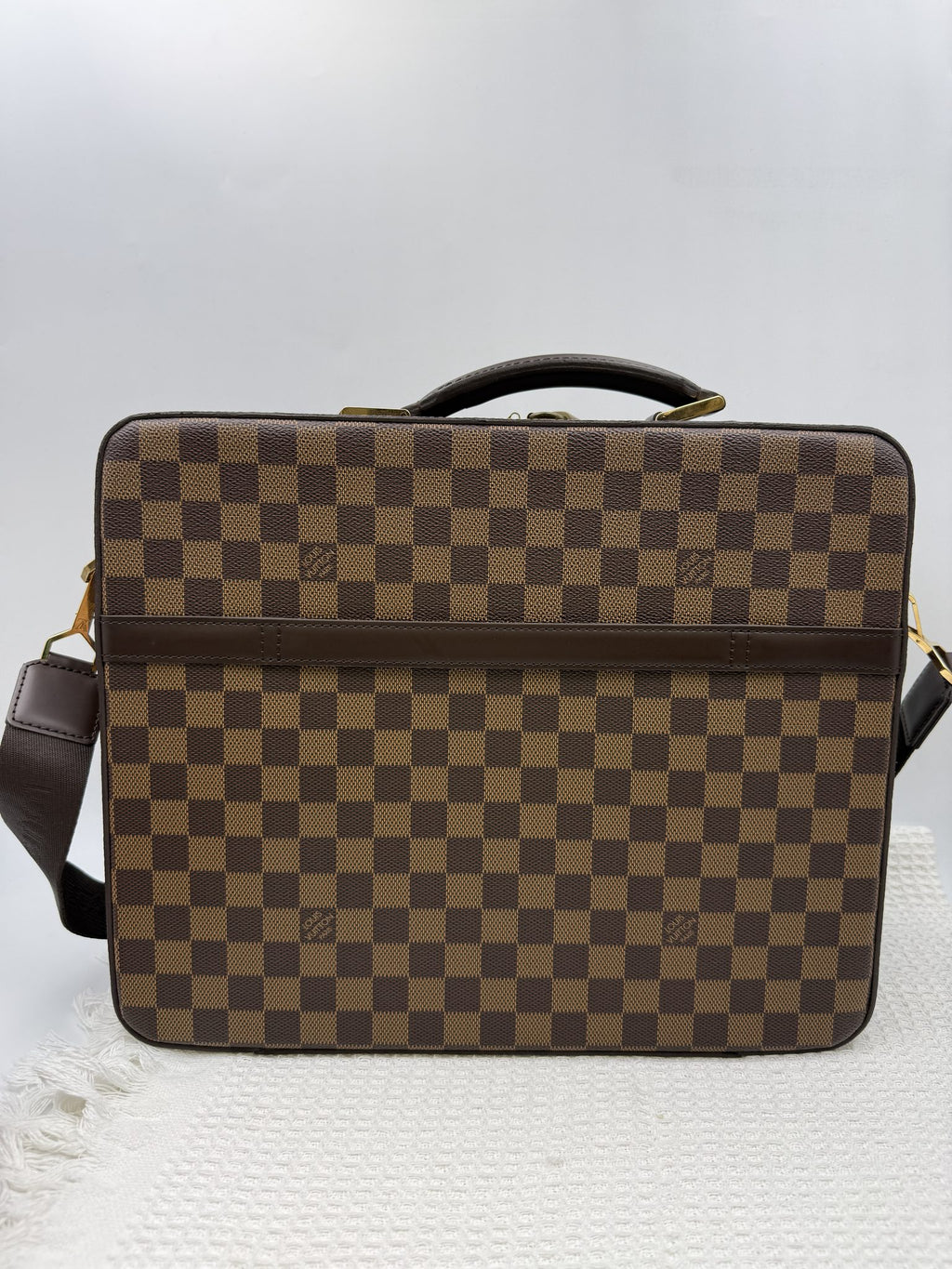 louis vuitton p gase 55 damier ebene coated canvas and leather stock no 0243007